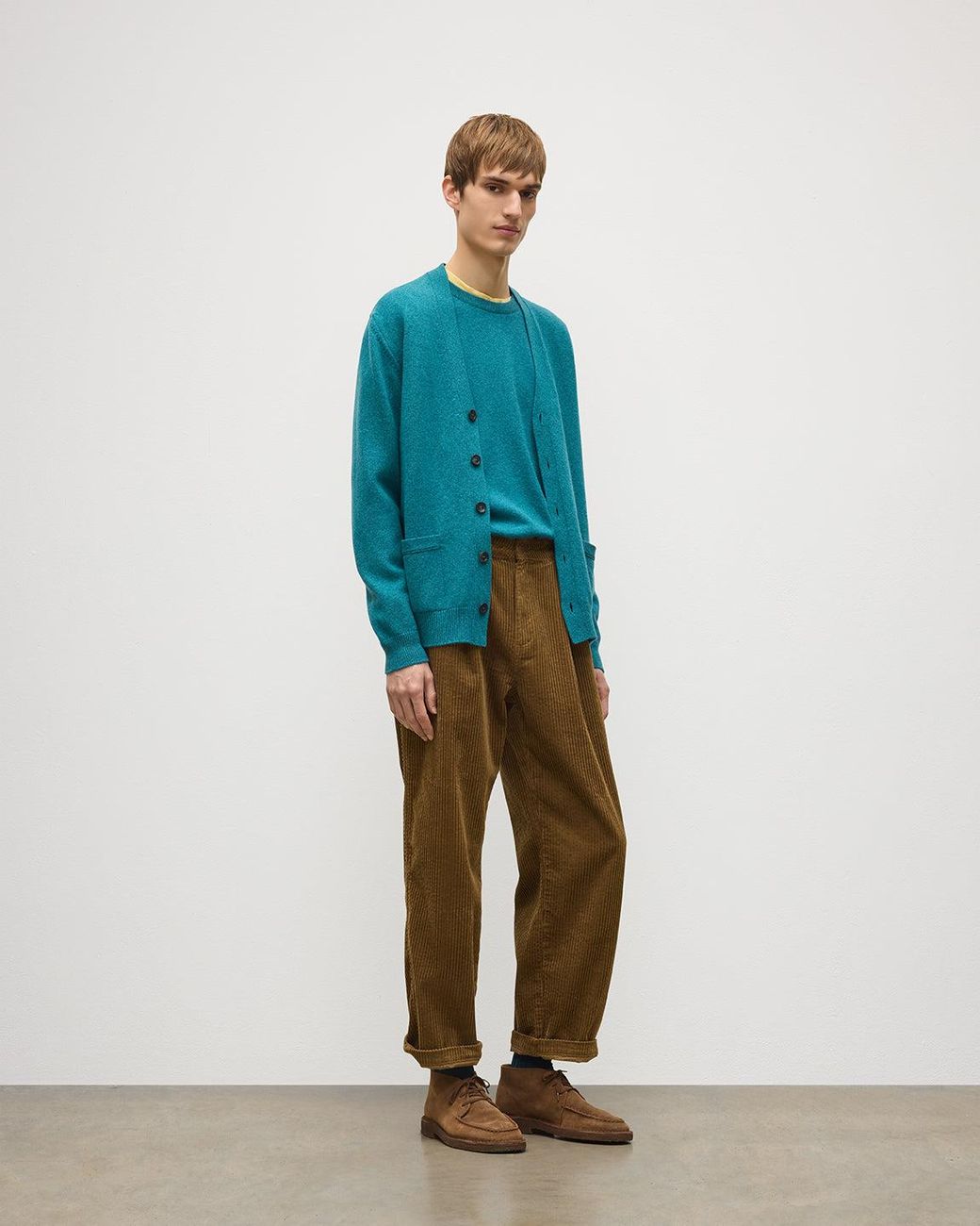 Johnstons Blue Redpath Cashmere Cardigan for men