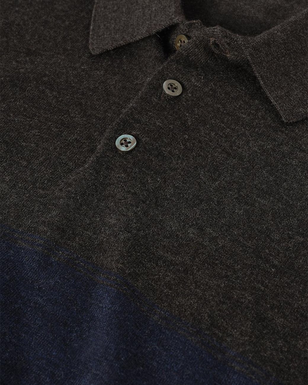 Johnstons Blue Mack & Superfine Cashmere Polo Shirt for men
