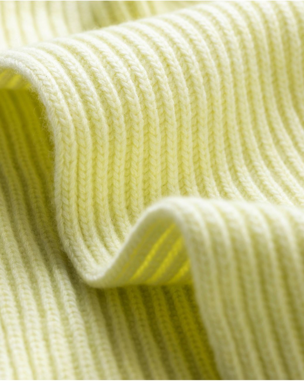 Johnstons Yellow Lovat Ribbed Cashmere Scarf