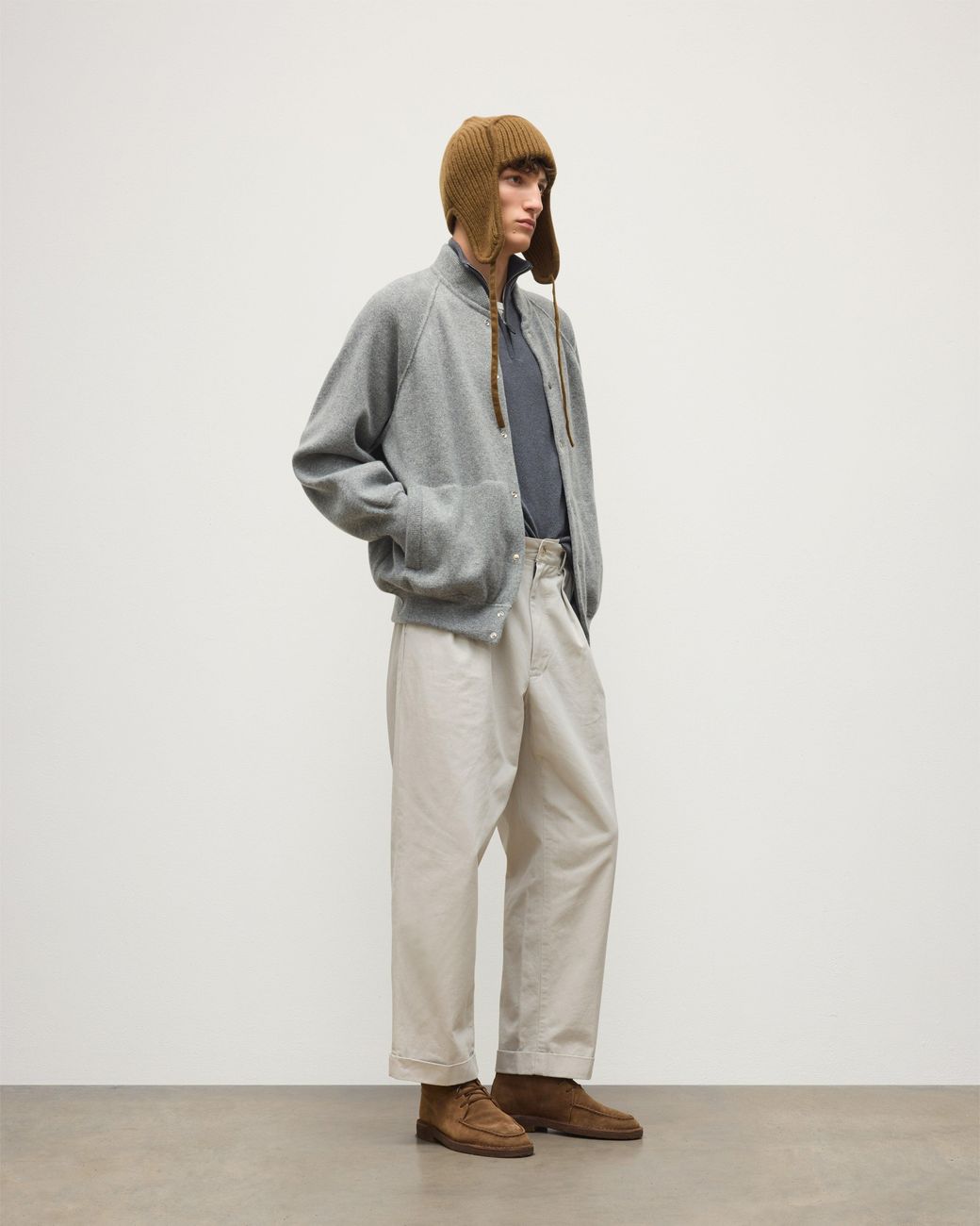 Johnstons Gray Keppie Cashmere Bomber Jacket for men