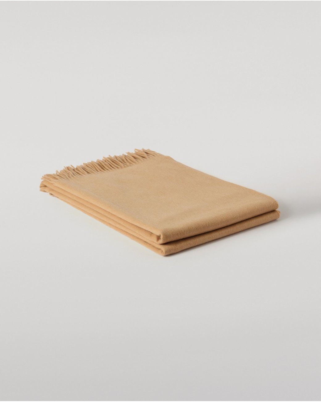 Johnstons Brown Plain Camel Cashmere Throw