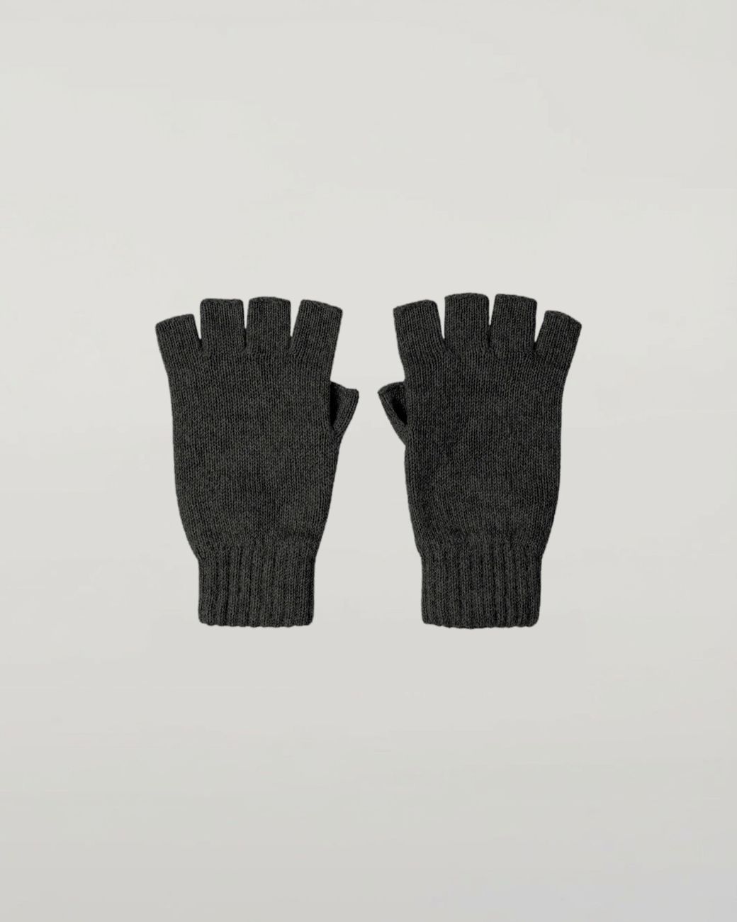 Johnstons Black Fingerless Mid Cashmere Gloves