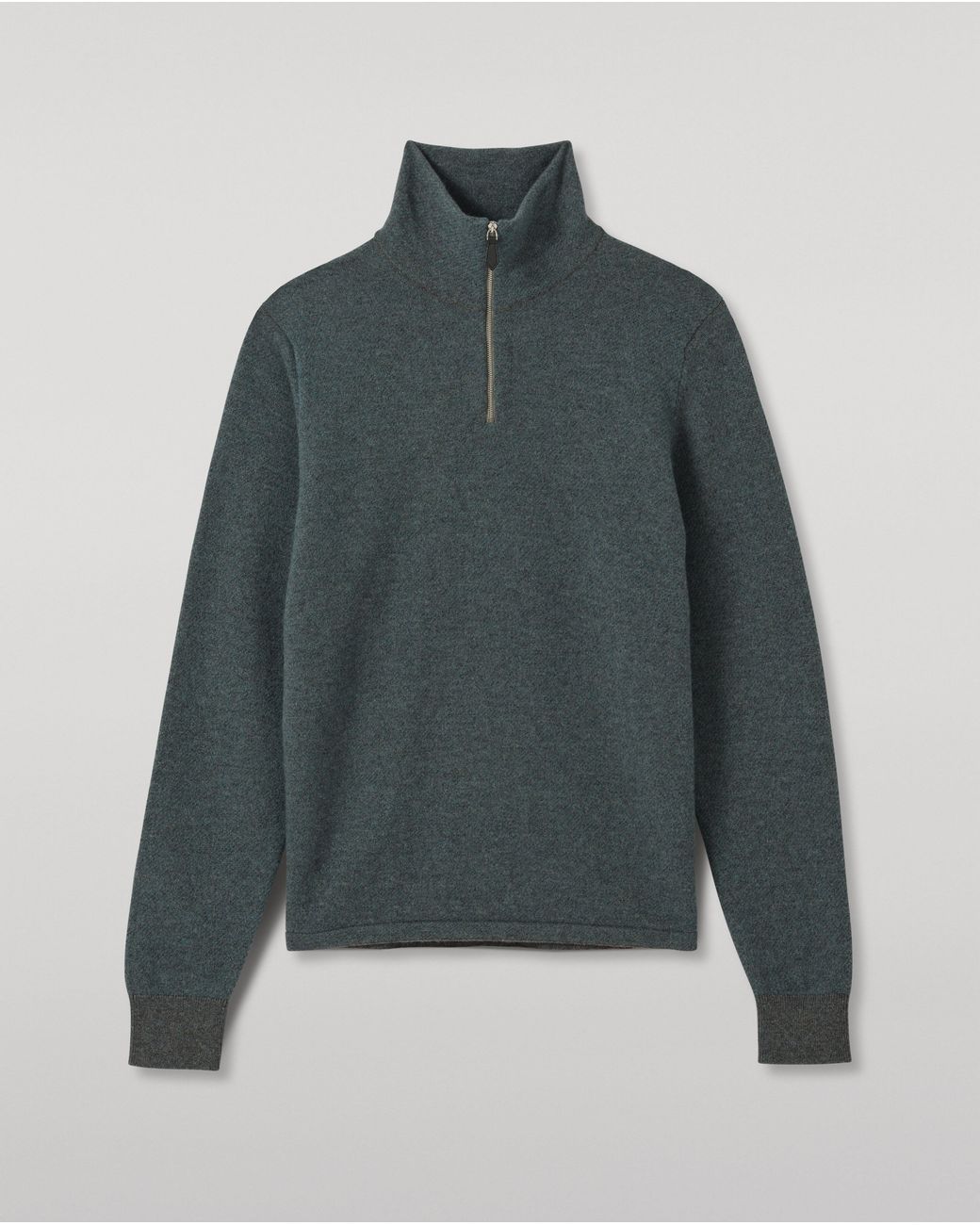 Johnstons Blue Tweel & Cashmere Half Zip Jumper for men