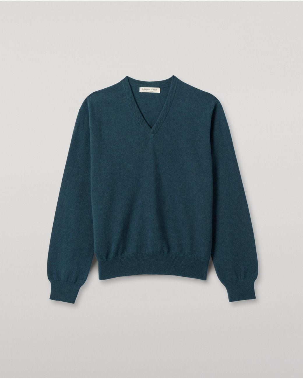 Johnstons Blue Lunan Bottle Classic V Neck Jumper