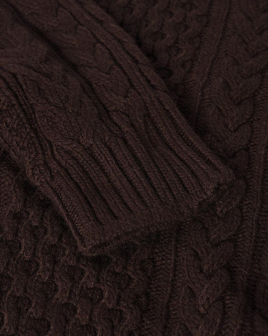 Johnstons Black Aran Cable Dark Cashmere Jumper for men