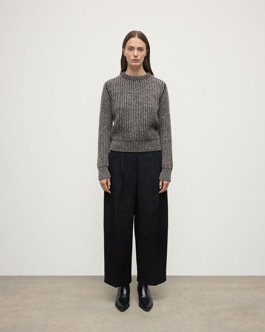 Johnstons Brown High Neck Donegal Cashmere Jumper