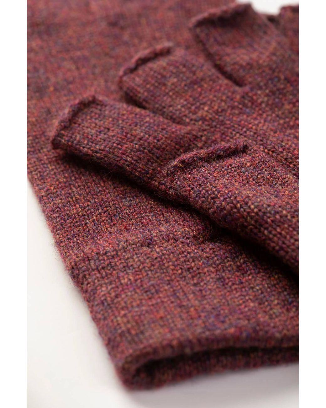 Johnstons Red Fingerless Cashmere Gloves