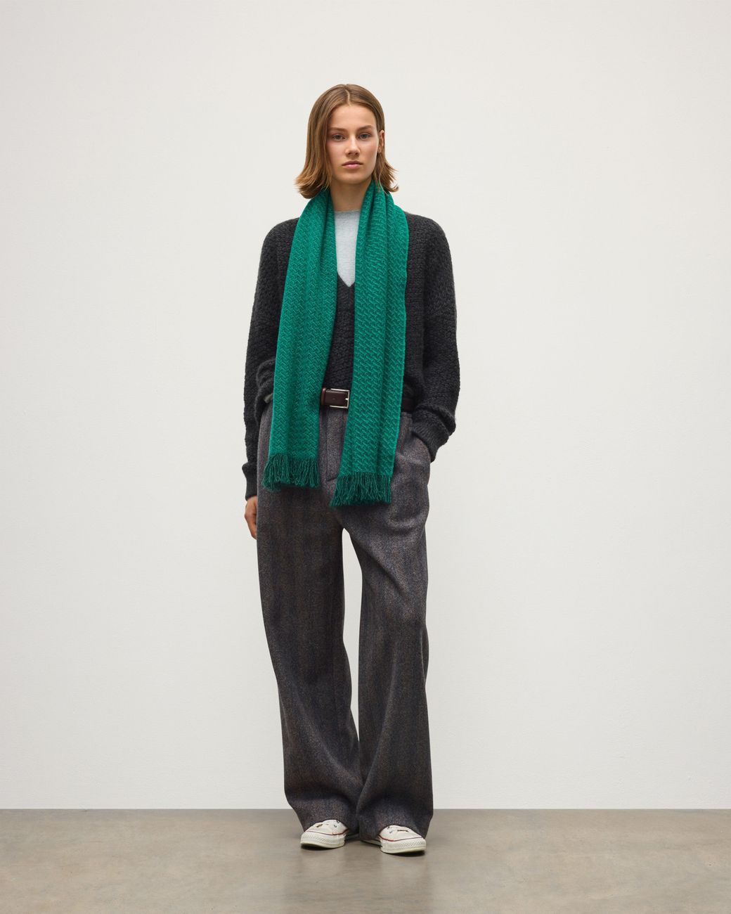 Johnstons Green Iona Cashmere Scarf
