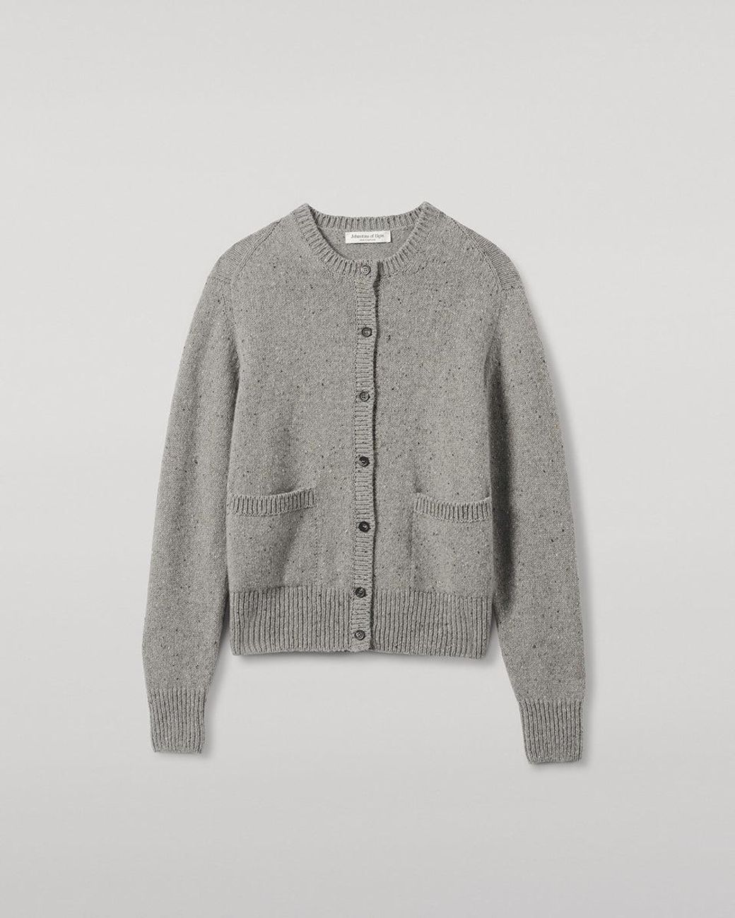 Johnstons White Donegal Cashmere Cardigan