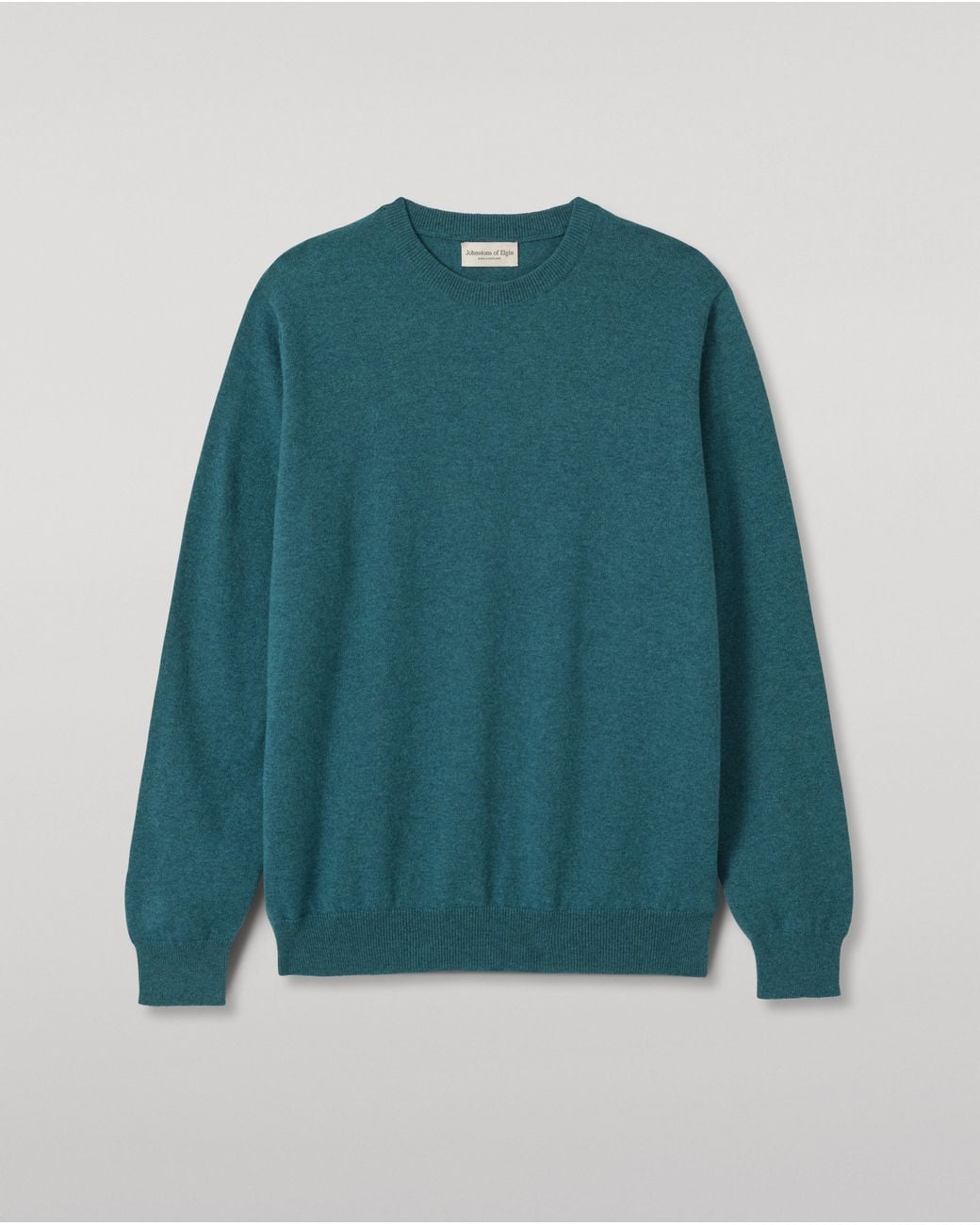 Johnstons Blue Reuben Cashmere Crew Jumper for men