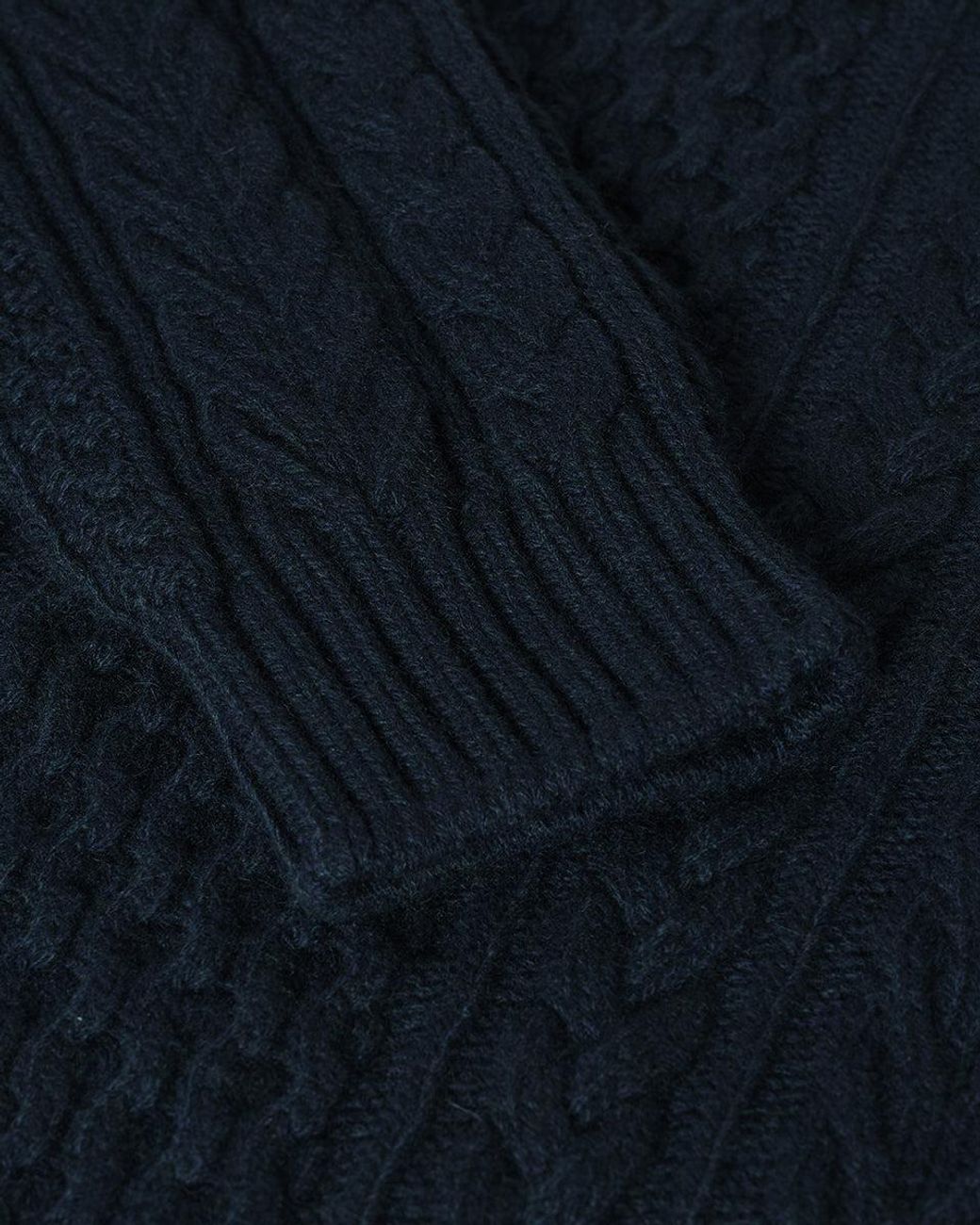 Johnstons Blue Aran Cable Dark Cashmere Jumper for men
