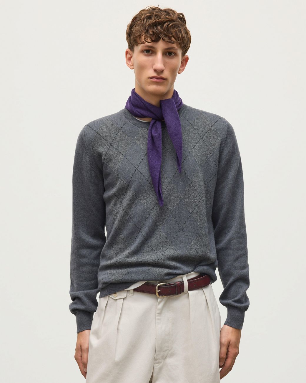 Johnstons Purple Reel Dark Cashmere Bandana