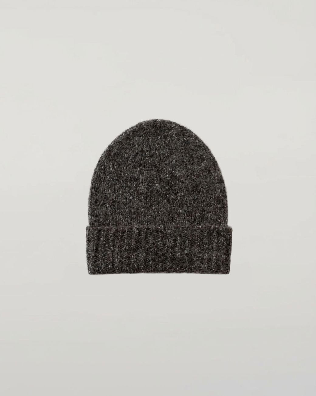 Johnstons Black Cashmere Bouclé Charcoal Beanie