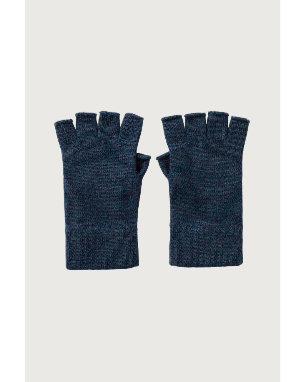 Johnstons Blue Fingerless Cashmere Gloves