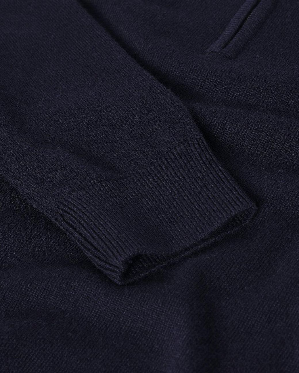 Johnstons Blue Cashmere Dark Zip Neck Jumper for men