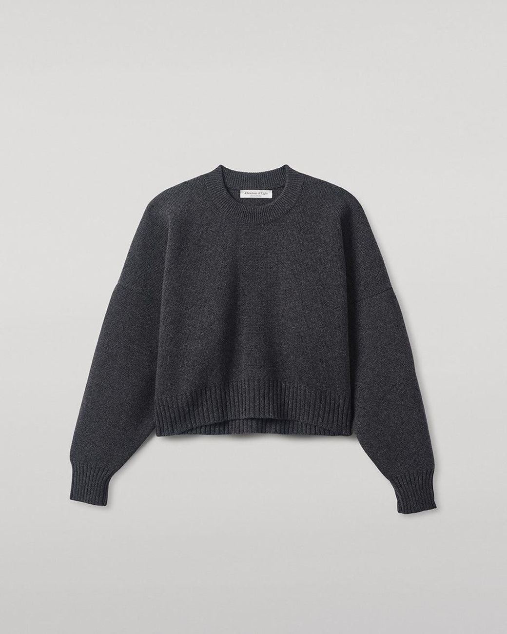Johnstons Blue Cropped Milano Charcoal Cashmere Jumper