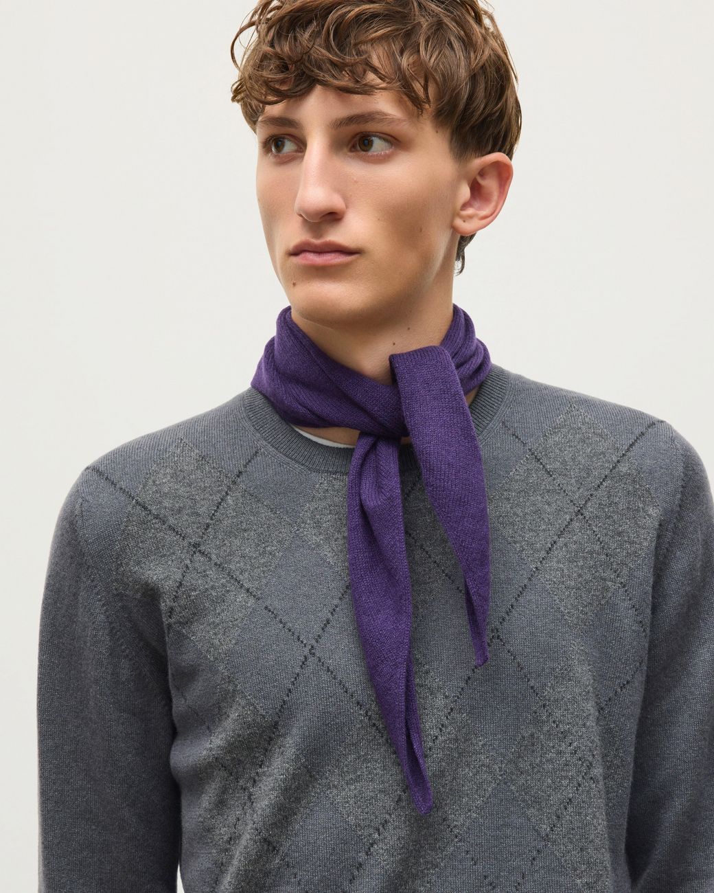 Johnstons Purple Reel Dark Cashmere Bandana