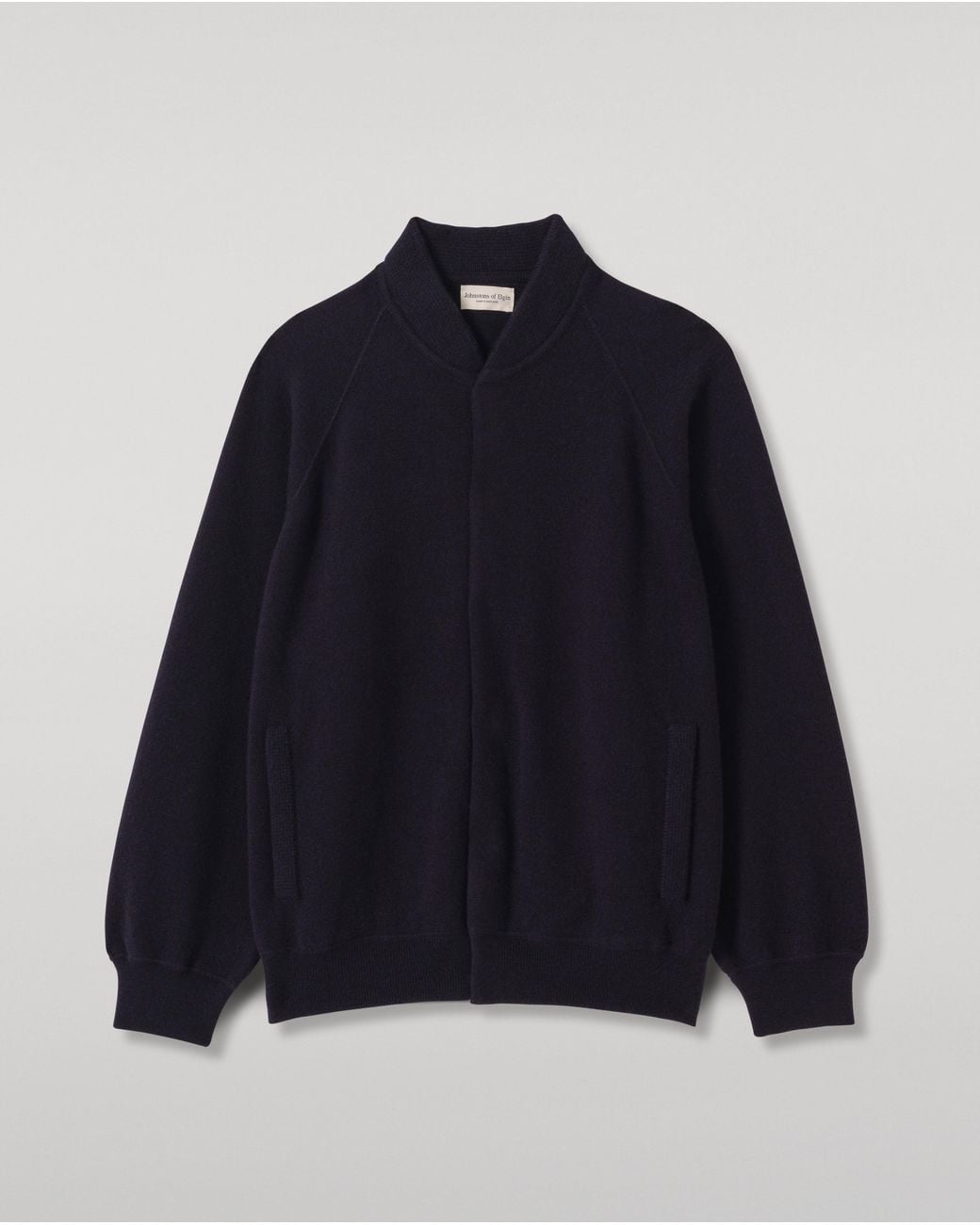 Johnstons Blue Keppie Dark Cashmere Bomber Jacket for men