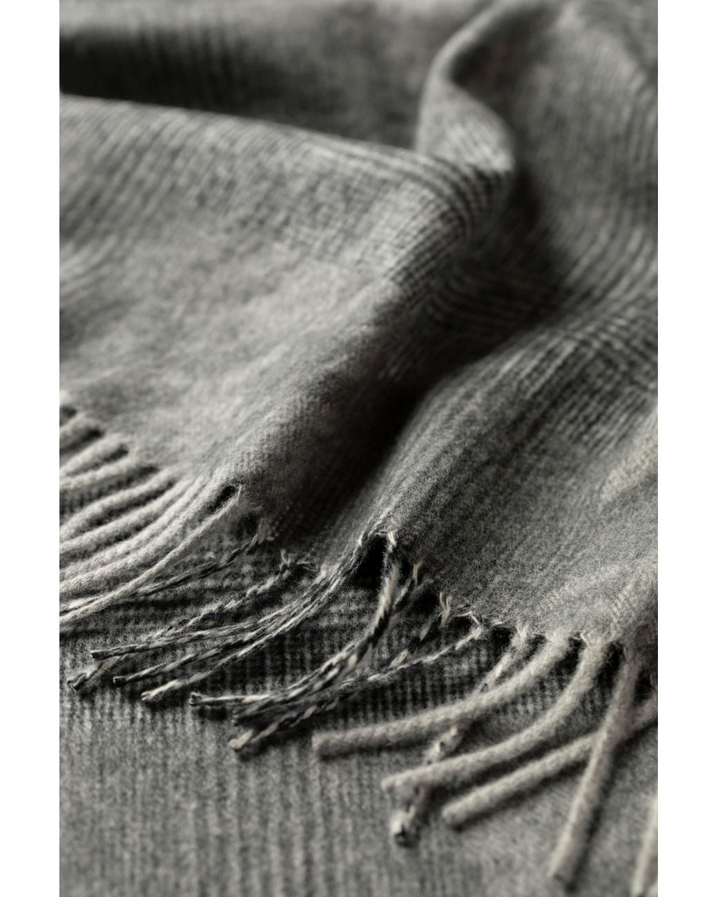 Johnstons Gray Merino Wool Highgrove Heritage Check Scarf