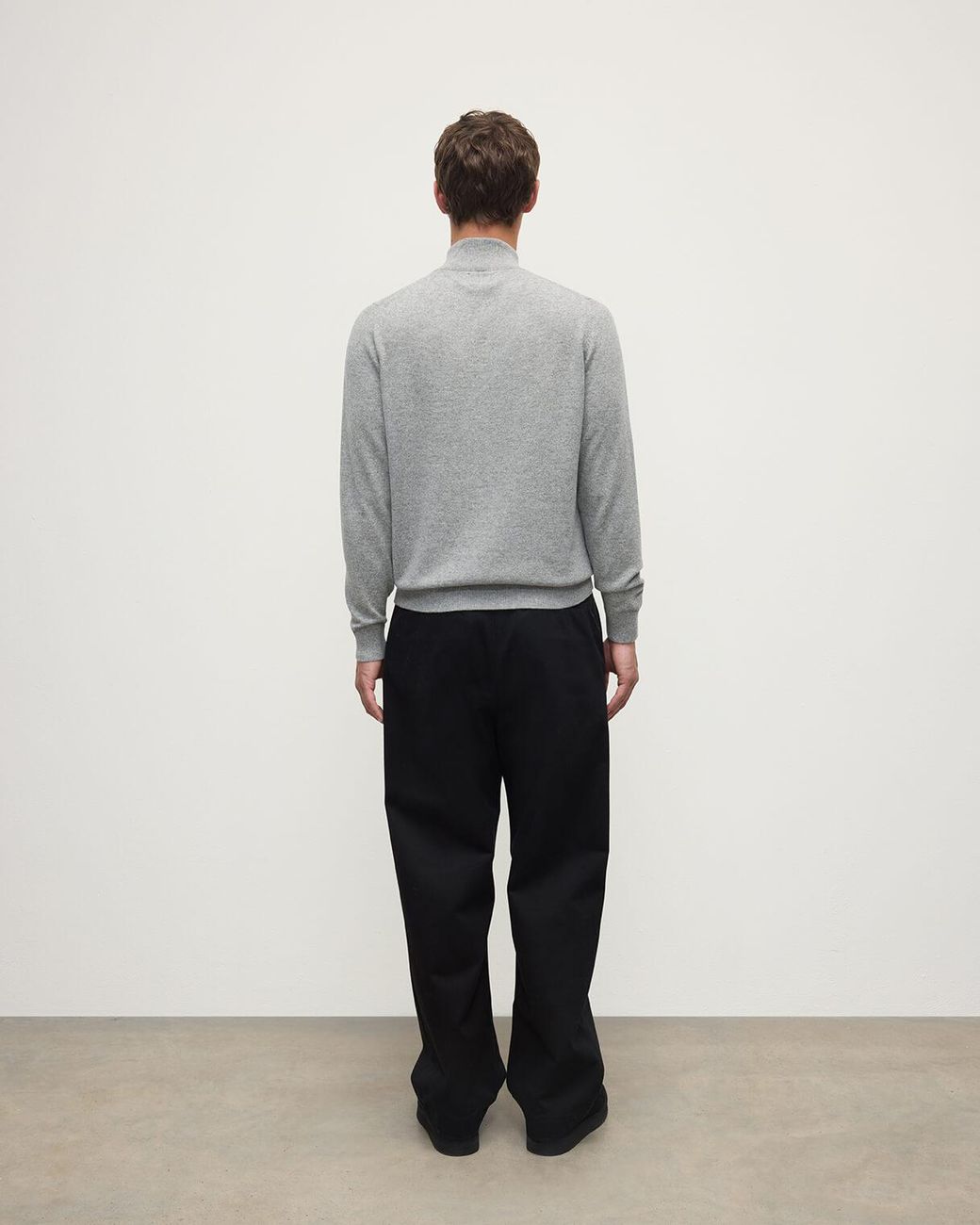 Johnstons White Cashmere Light Zip Neck Jumper for men