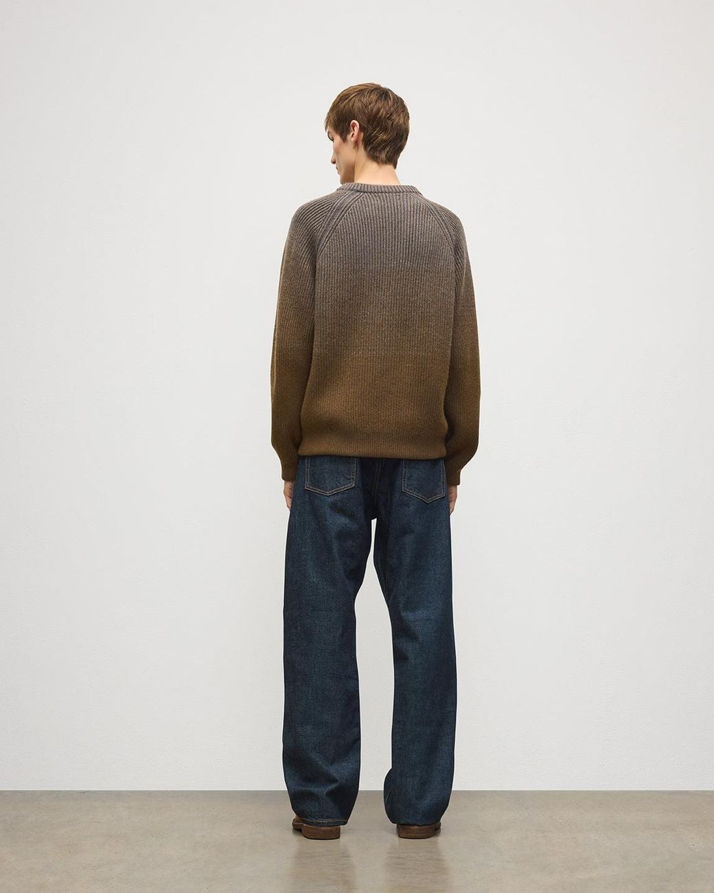 Johnstons Natural Pioneer Ombre Cashmere Jumper for men