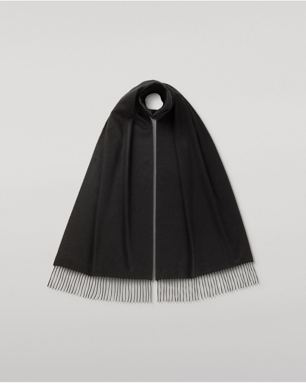 Johnstons Black Merino Wool Scarf