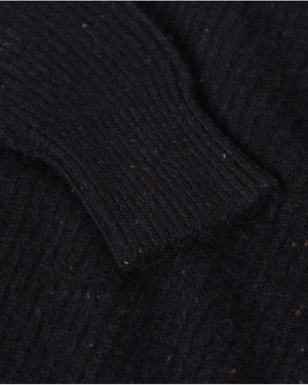 Johnstons Black Norah Ribbed Donegal Cashmere Jumper