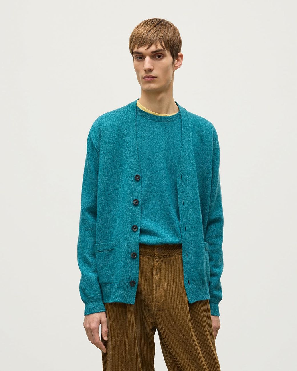 Johnstons Blue Redpath Cashmere Cardigan for men