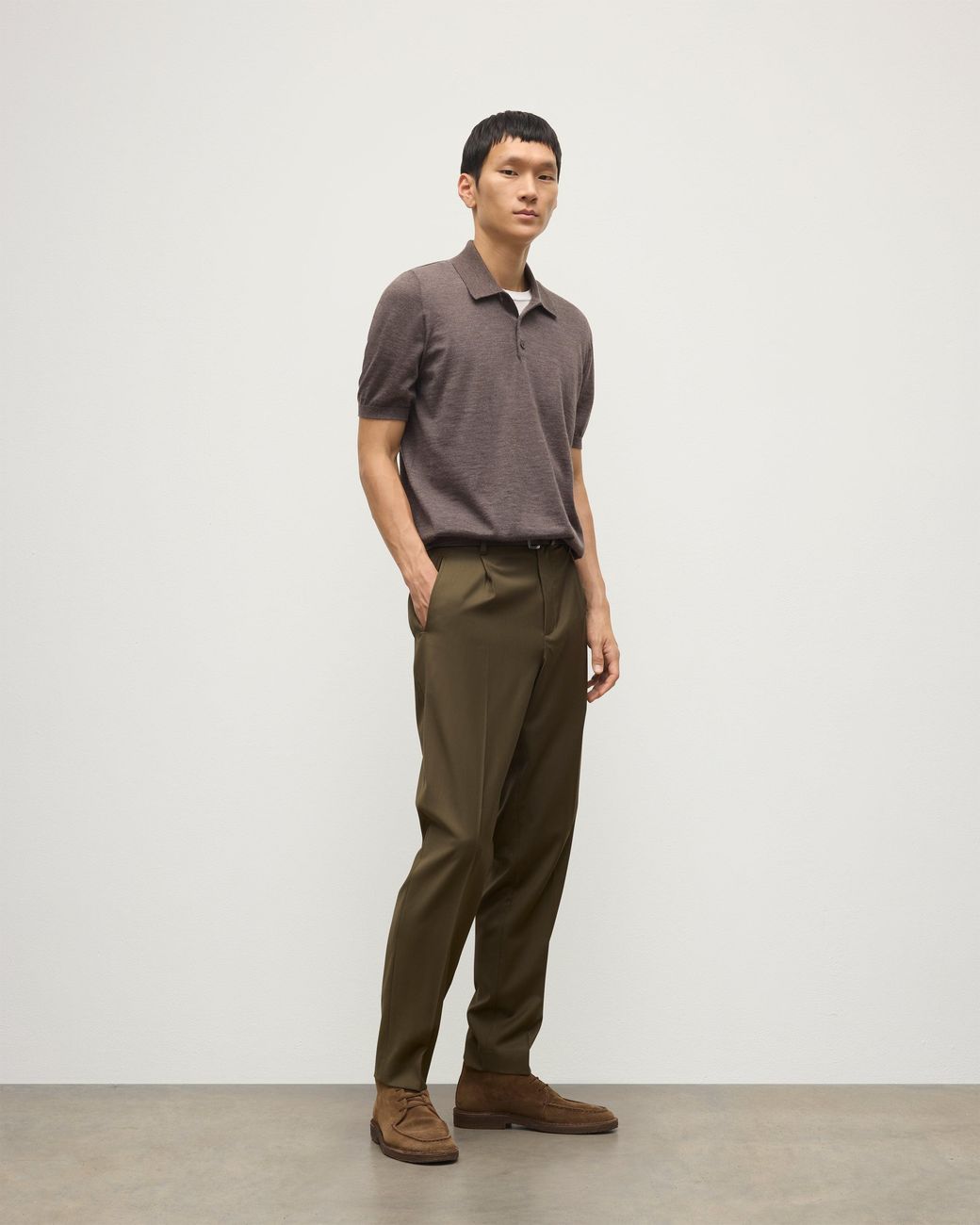 Johnstons Natural Fin Superfine Cashmere Polo Shirt for men