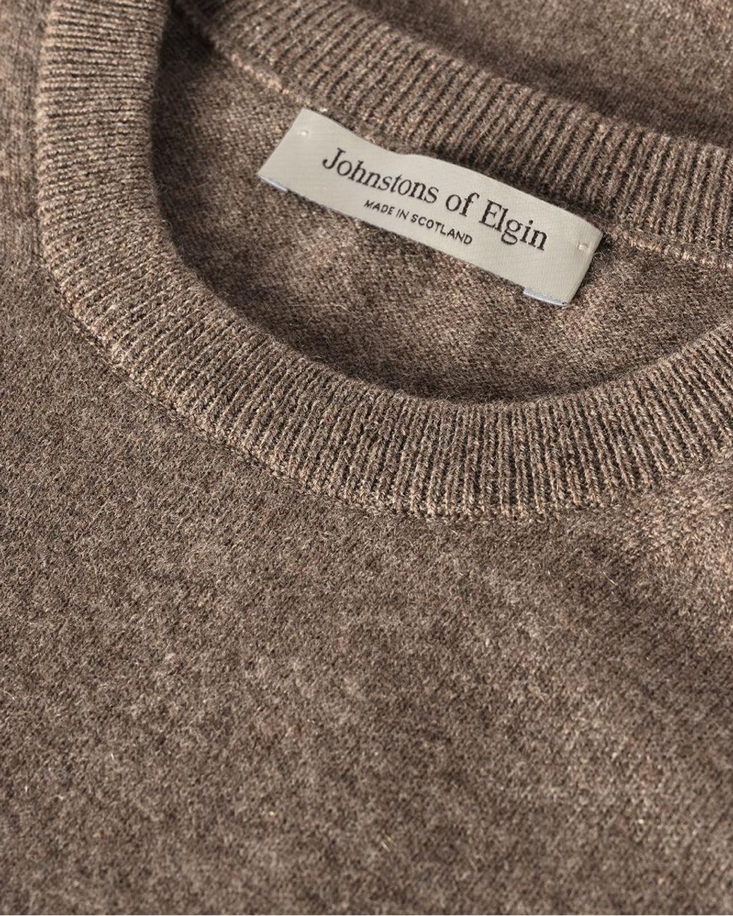Johnstons White Lunan Classic Cashmere Crew Jumper