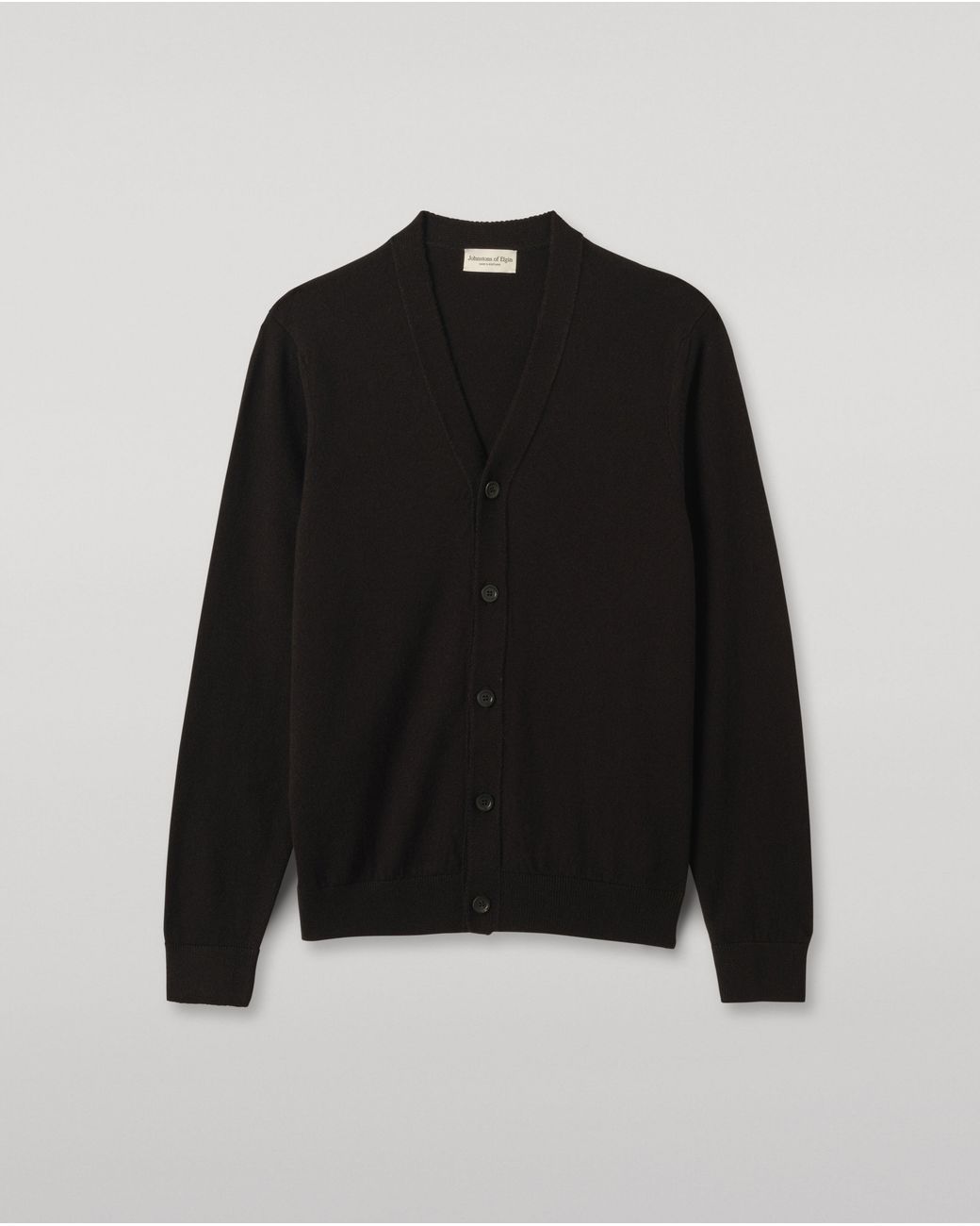Johnstons White Rory Classic Cashmere Cardigan for men