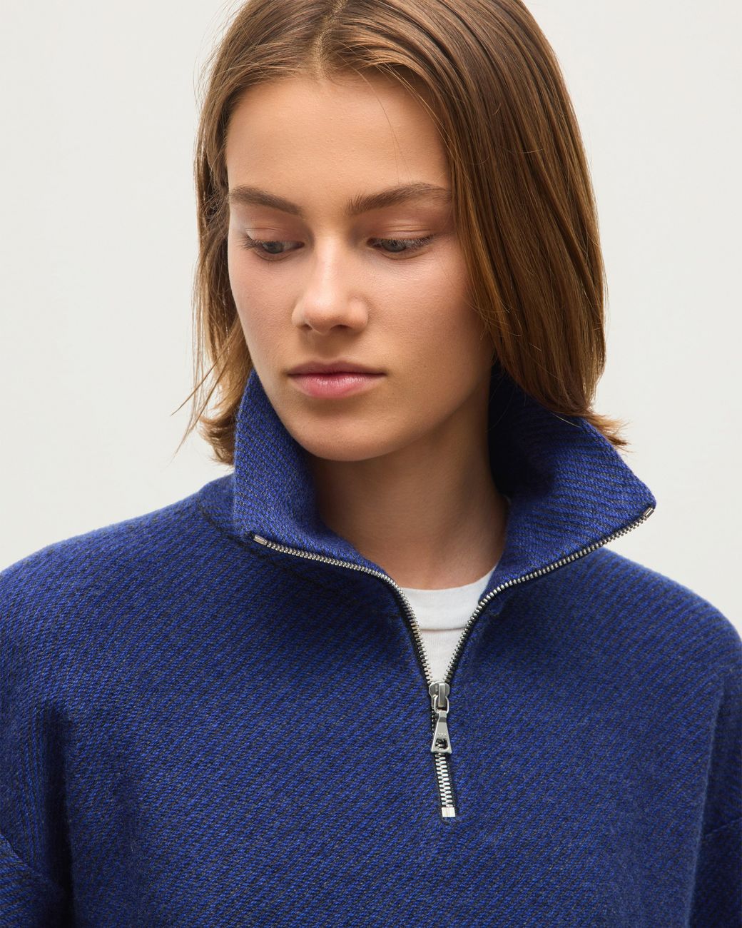 Johnstons Blue Reel Cashmere Half Zip Jumper for men