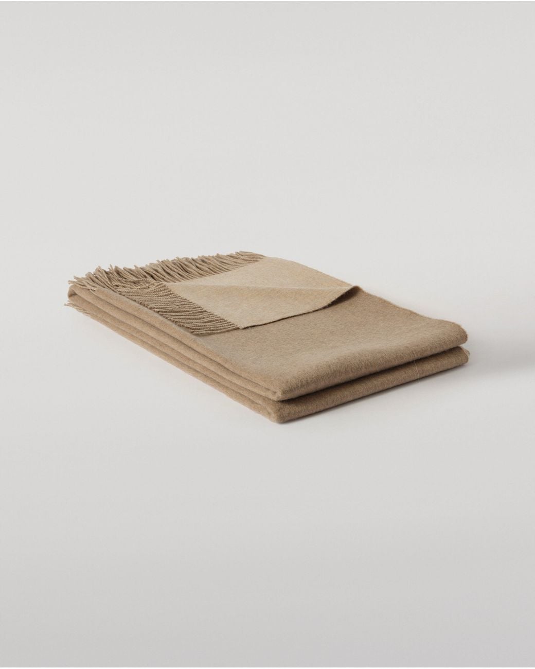 Johnstons Brown Reversible & Natural Cashmere Bed Throw