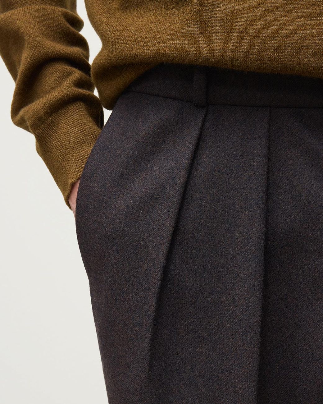 Johnstons Natural Traquair Twill Check Trousers