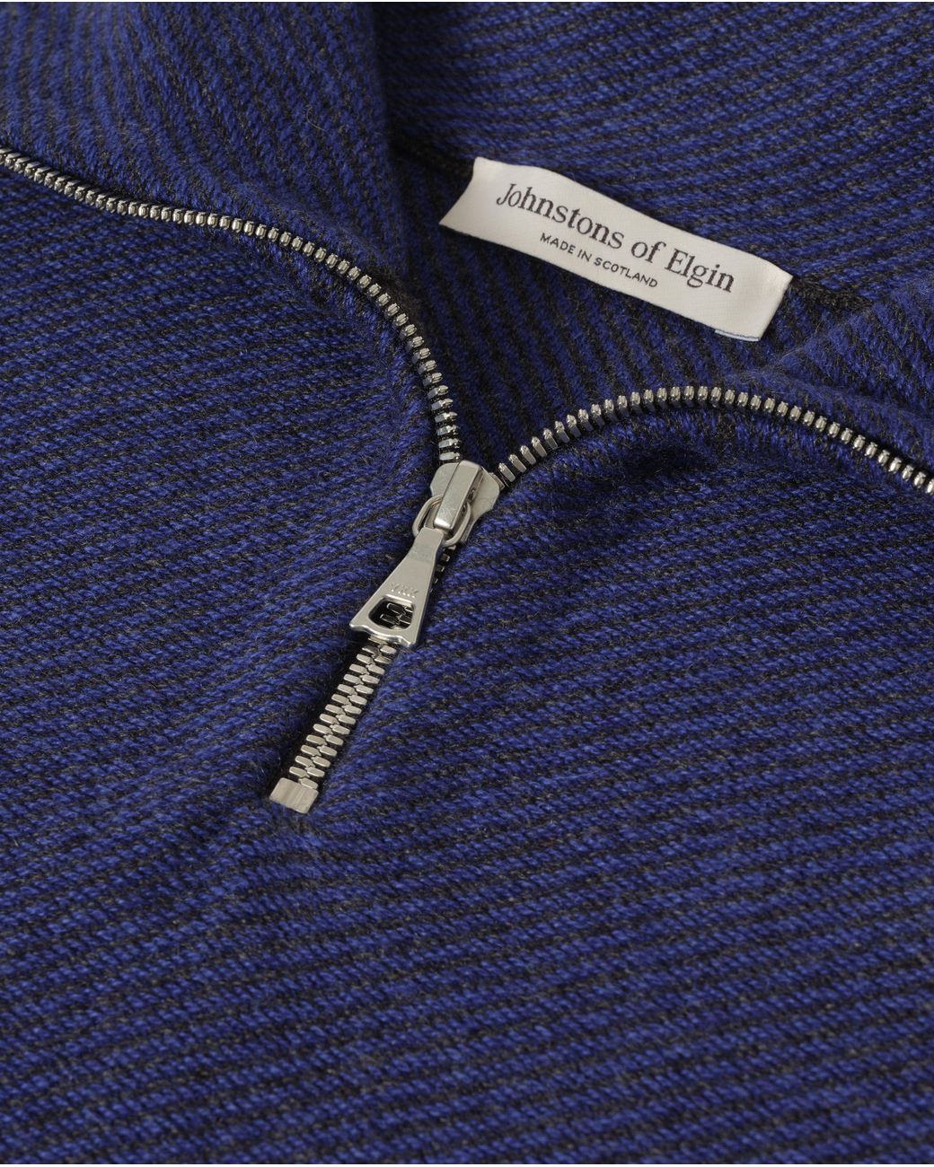 Johnstons Blue Reel Cashmere Half Zip Jumper for men