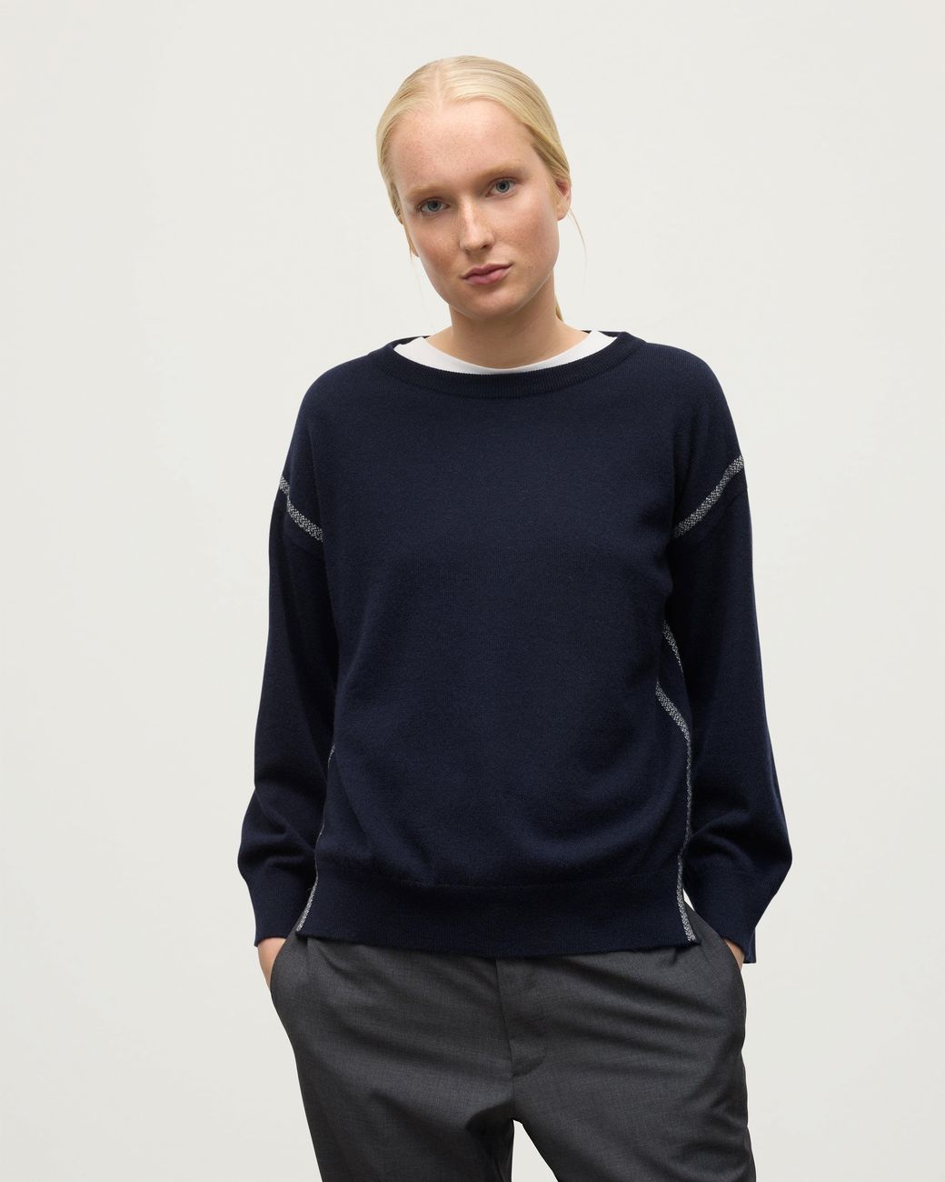 Johnstons Blue Tilda Dark Cashmere Jumper
