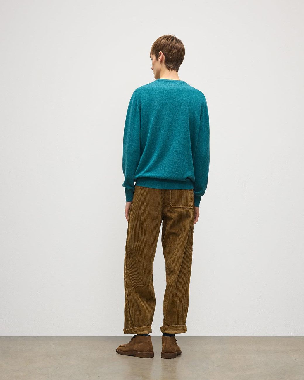 Johnstons Blue Reuben Cashmere Crew Jumper for men