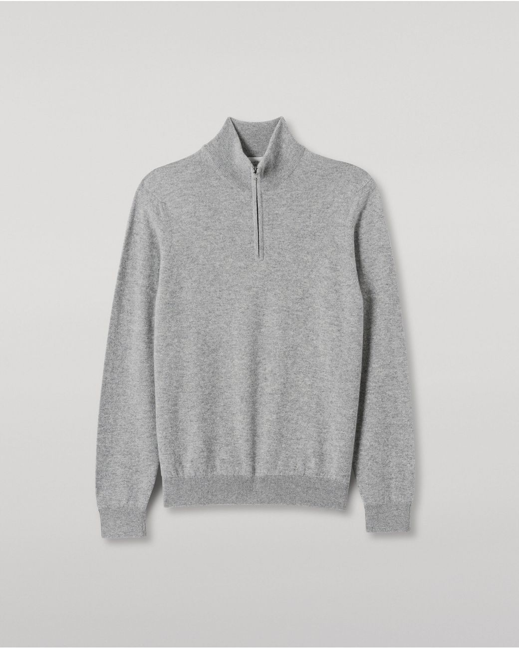 Johnstons White Rory Classic Cashmere Zip Neck Jumper for men