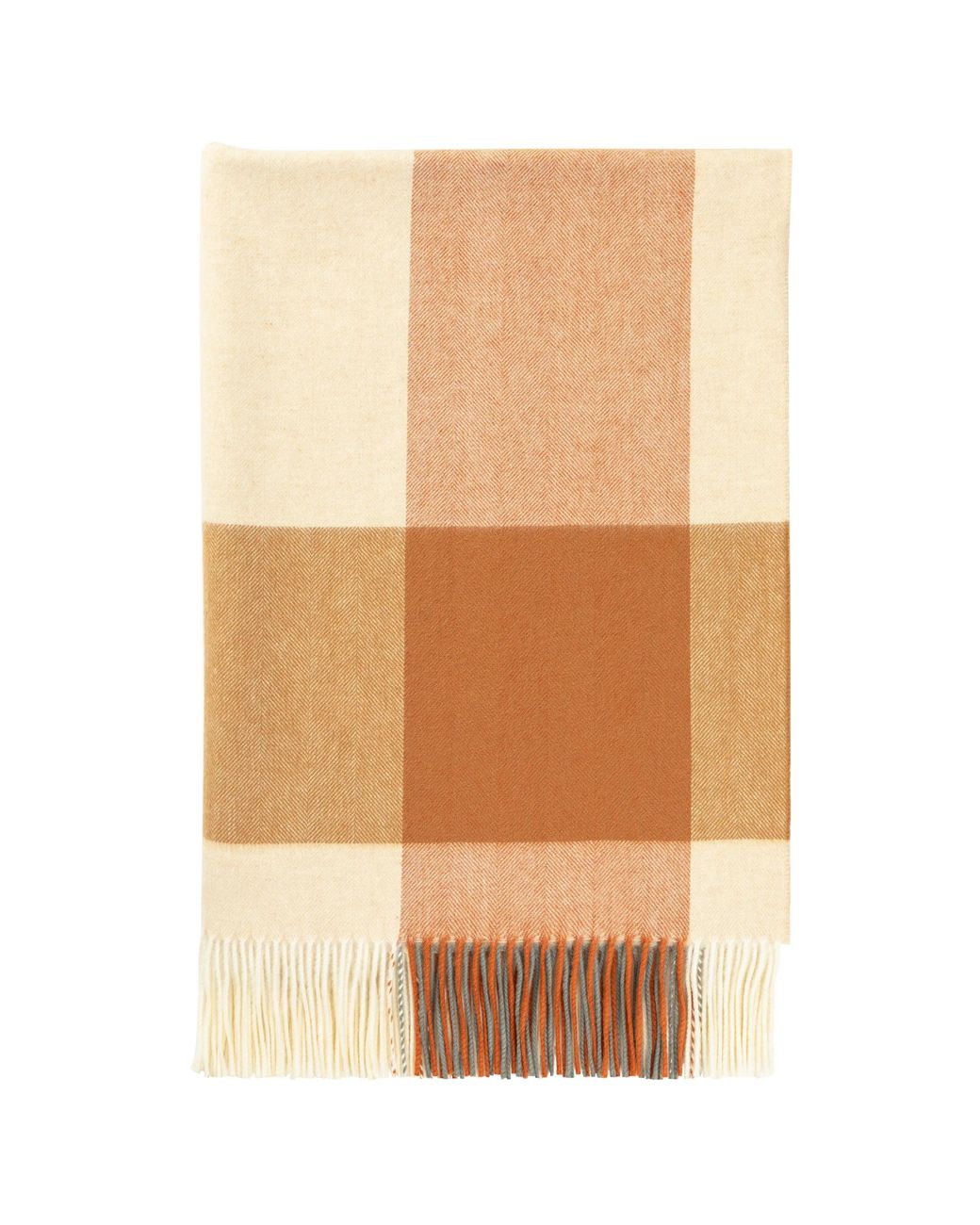 Johnstons Natural Block Border Wool Throw