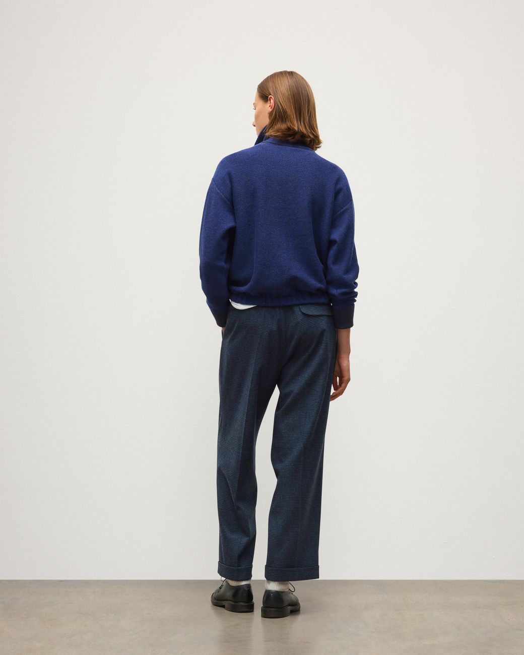 Johnstons Blue Reel Cashmere Half Zip Jumper for men
