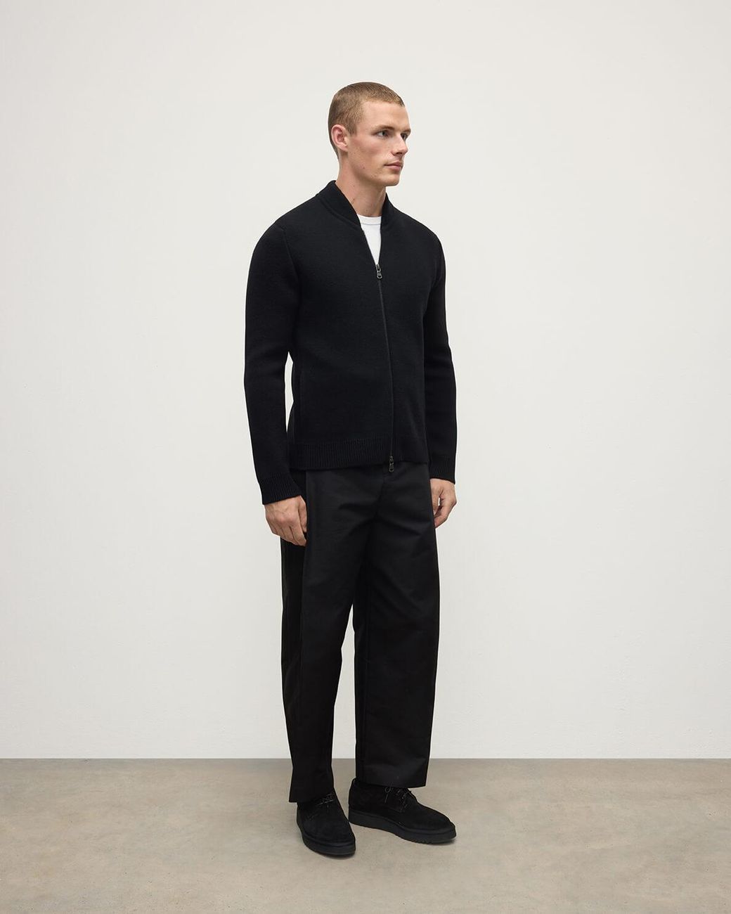 Johnstons Blue Milano Stitch Cashmere Baseball Jacket for men