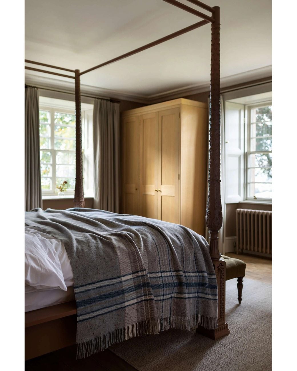 Johnstons Black Donegal Check Bed Throw