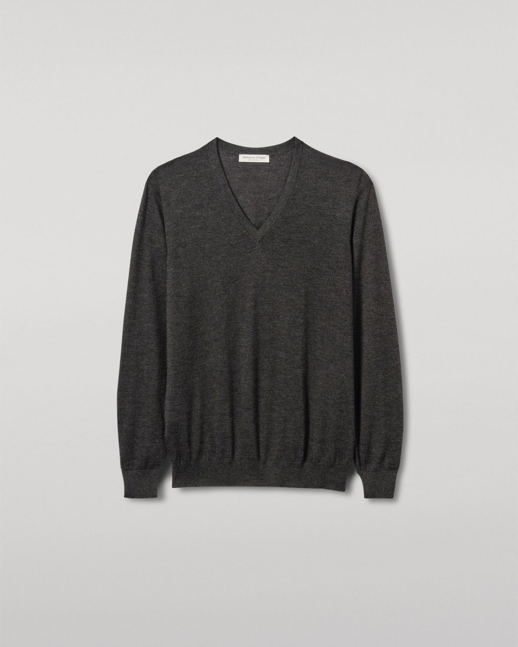 Johnstons Black Fin Dark V Neck Superfine Cashmere Jumper for men