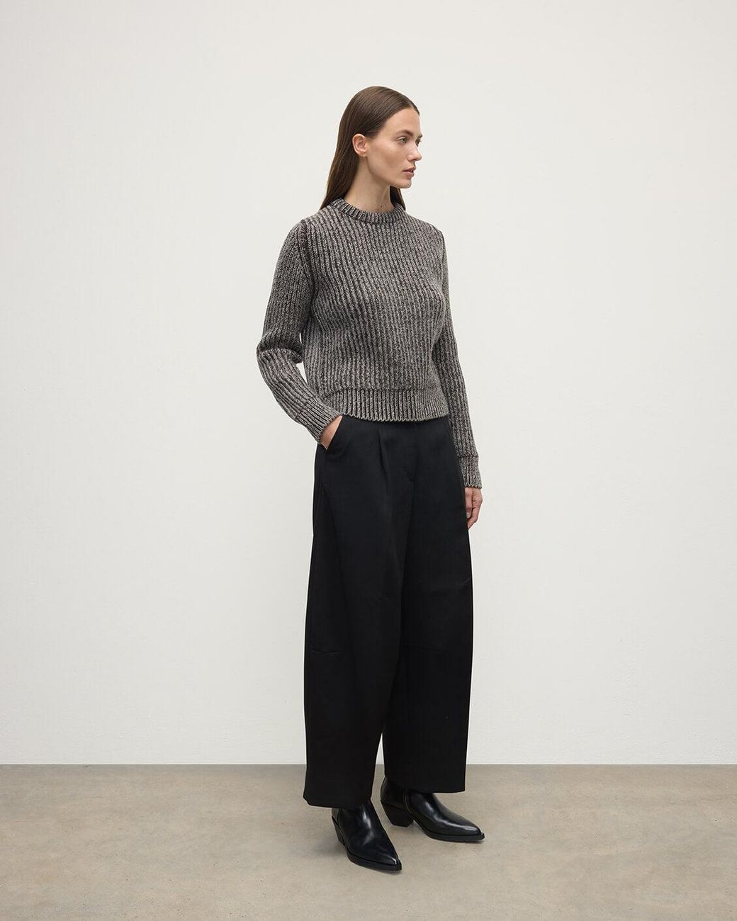 Johnstons Brown High Neck Donegal Cashmere Jumper