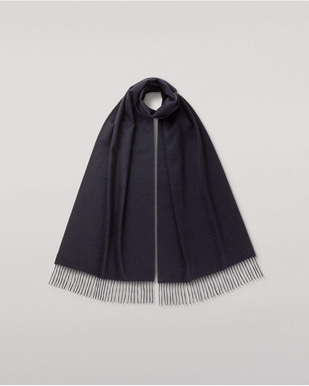 Johnstons Blue Wide Dark Cashmere Scarf