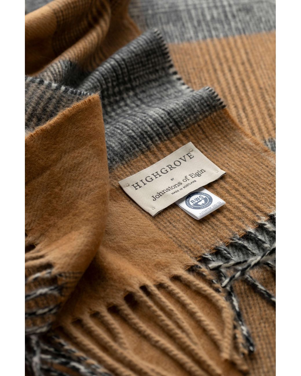 Johnstons Brown Camel Highgrove Heritage Scarf