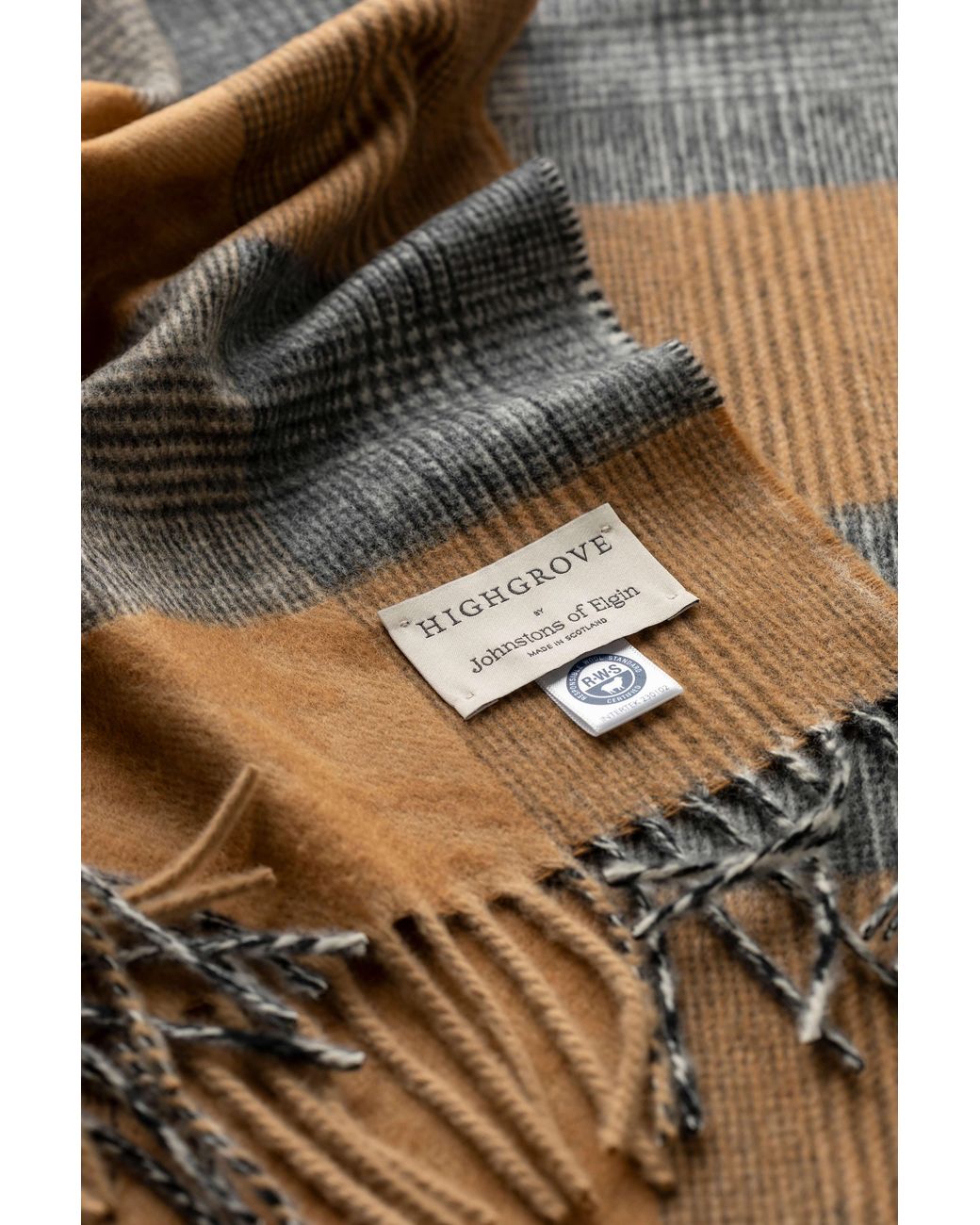 Johnstons Brown Camel Highgrove Heritage Scarf