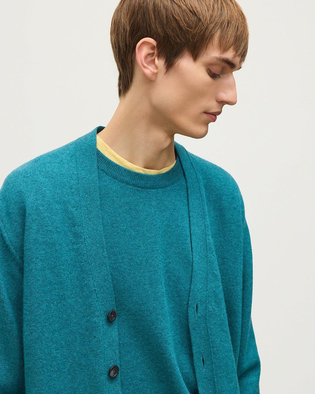 Johnstons Blue Redpath Cashmere Cardigan for men