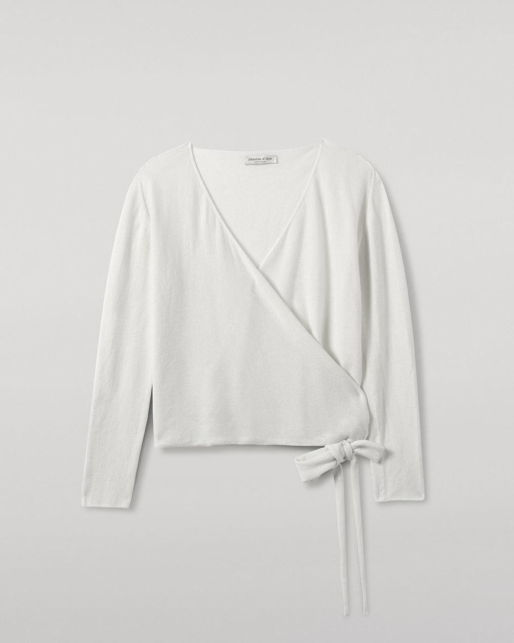 Johnstons White Ballet Wrap Cashmere Ballet Cardigan