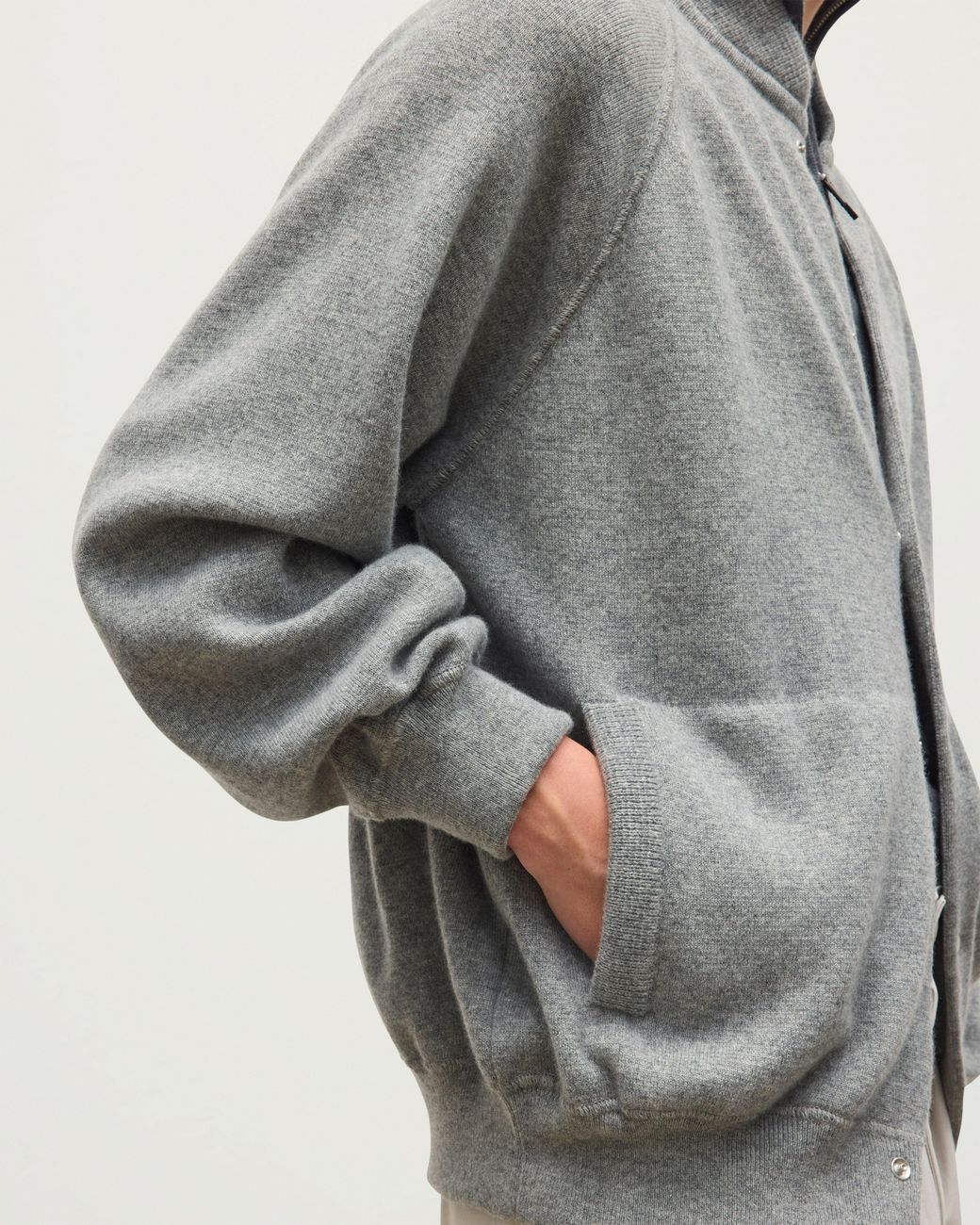 Johnstons Gray Keppie Cashmere Bomber Jacket for men